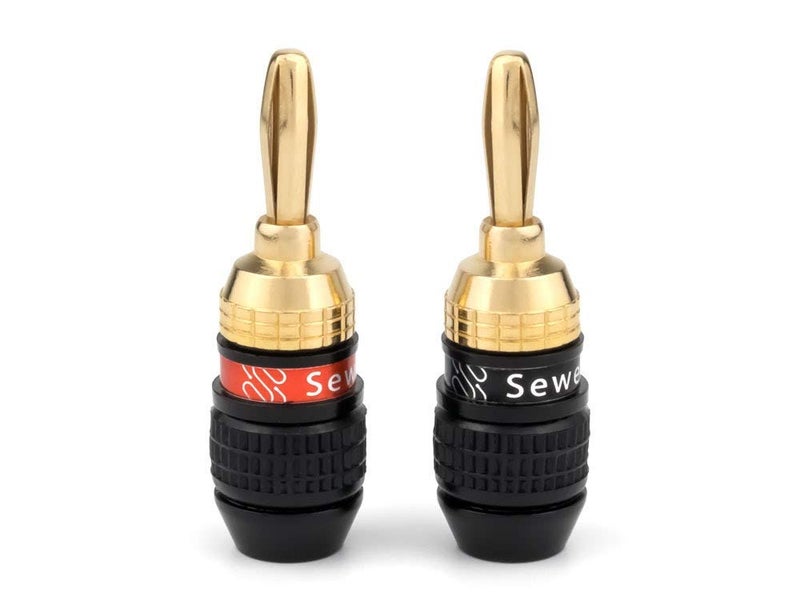Sewell Deadbolt Banana Plugs 5-Pairs by Sewell, Gold Plated Speaker Plugs, Quick Connect - Image 2